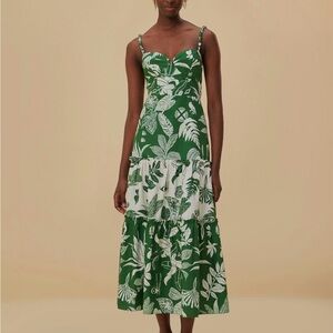 NWOT Farm Rio Forest Soul Midi Tiered Cotton Dress